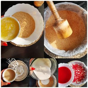 مراحل-پخت-چیز-کیک-انار-خانگی-خوشمزه-یلدا